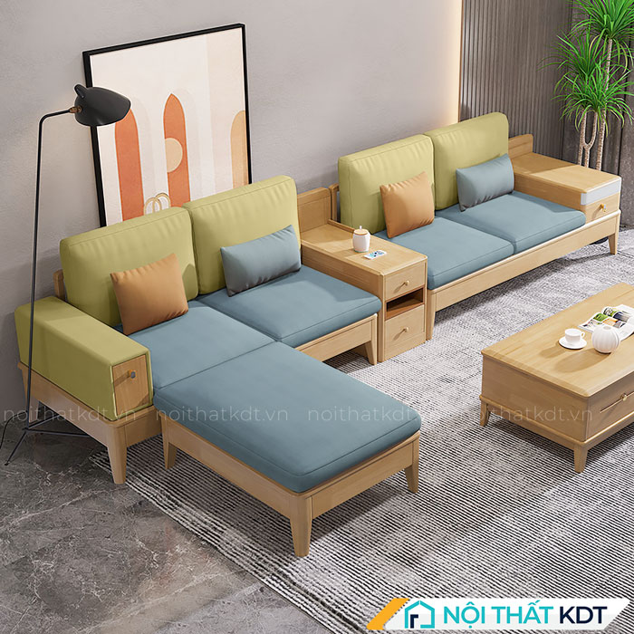 Ghế sofa văng gỗ sồi kiểu dáng cá tính hiện đại S286-2