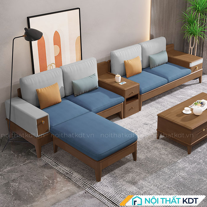 Ghế sofa văng gỗ sồi kiểu dáng cá tính hiện đại S286-3