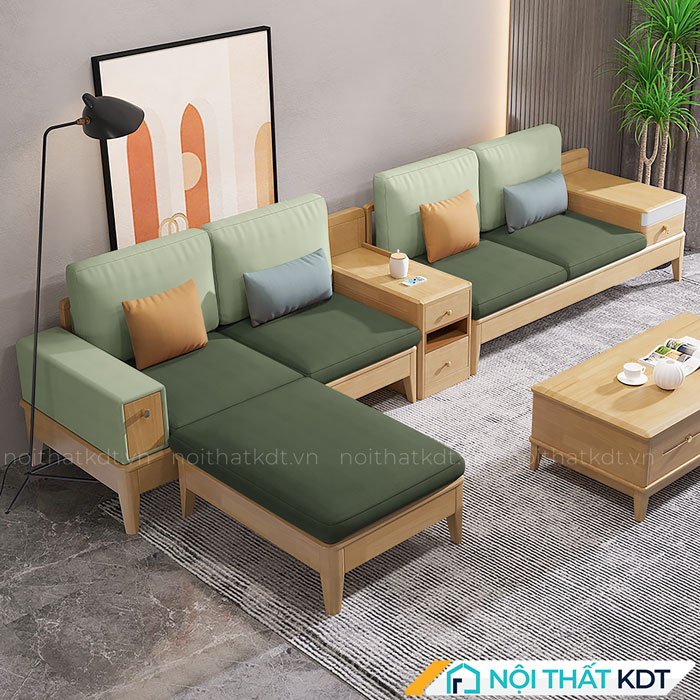 Ghế sofa văng gỗ sồi kiểu dáng cá tính hiện đại S286-4