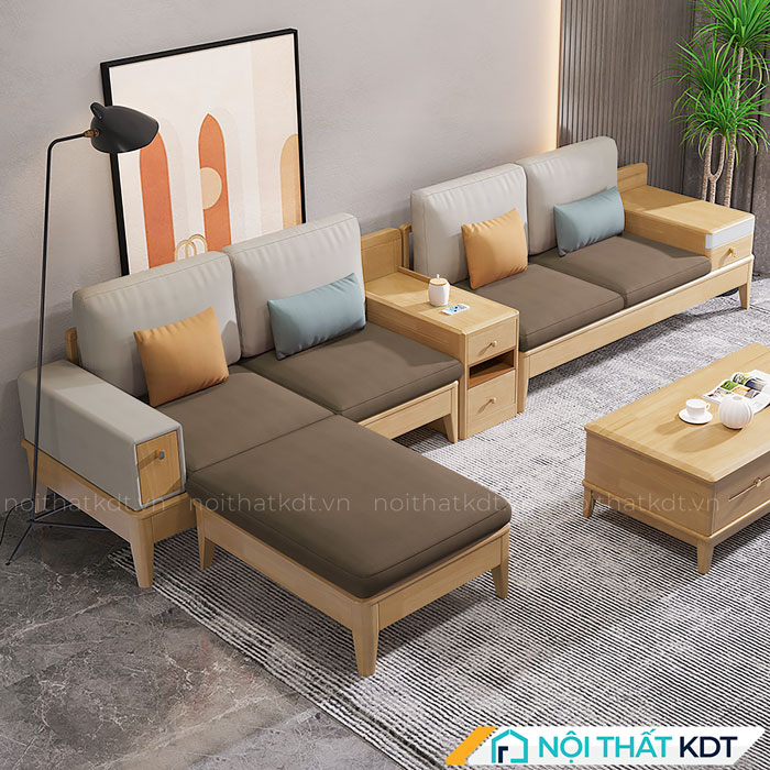 Ghế sofa văng gỗ sồi kiểu dáng cá tính hiện đại S286-5