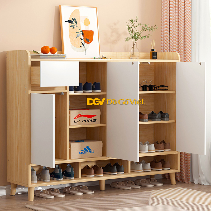 Tủ Giày Dép Cửa Ra Vào Cánh Lùa Gỗ MDF Hiện Đại-3